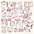 Set of elemets of work in office Royalty Free Stock Photo