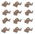 Set of elephants cartoon Royalty Free Stock Photo