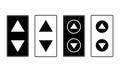 Set of elevator, lift button icon. Illustration vector Royalty Free Stock Photo