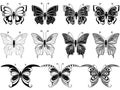 Set of eleven ornamental butterflies