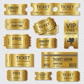 Set of eleven vector tickets and coupons templates Royalty Free Stock Photo