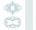 Set: Ellipse Guilloche Pattern Rosette and border for certificate or diploma, isolated. Vector illustration