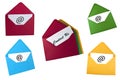 Set of email symbol and contact us cards