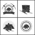 Set of Emblem Coal Mining Industry