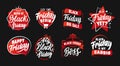 The set of emblems for Black Friday. The lettering slogans