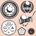 Set of emblems to topic golf game Royalty Free Stock Photo
