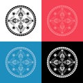 Set of 4 embroidered snowflakes. Merry Christmas! Winter holiday.