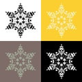 Set of 4 embroidered snowflakes. Merry Christmas! Winter holiday.