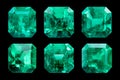 Emerald isolated on black background Royalty Free Stock Photo
