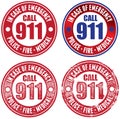 Set of Emergency 911 Stamps Royalty Free Stock Photo