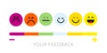 Set of Emoji Colored Flat Icons. Vote Scale Symbol Set.