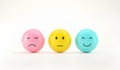 Set of emoji emoticons with sad and happy mood, evaluation, Increase rating, Customer experience, Satisfaction and best excellent