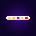 Set Emoji Facebook reactions like social icon. Button for expressing social smileys.