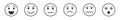 Set of emoji faces with different positive and negative emotions. Happy, smiling, sad, confounded, angry, depressed face