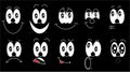 A set of emoji, a set of emotions of funny faces with different emotions, joy, sadness, fear, surprise, smile, cry, doubt drawn in