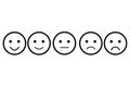 Set of emoji. Vector icon of emoticons. Different faces. Rating for web or app