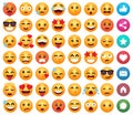 Set of emoticon cartoon emojis smile for social media