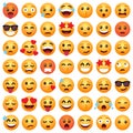 Set of emoticon cartoon emojis smile for social media