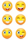 set of emoticon icons. Vector illustration decorative design Royalty Free Stock Photo
