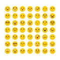 Set of emoticons. Avatars. Cute emoji icons. Big collection with Royalty Free Stock Photo