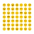 Set of emoticons. Cute emoji icons. Avatars. Flat design. Big co Royalty Free Stock Photo