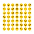 Set of emoticons. Cute emoji icons. Flat design. Avatars. Big co Royalty Free Stock Photo