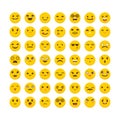 Set of emoticons. Cute emoji icons. Flat design. Big collection with different expressions. Avatars Royalty Free Stock Photo