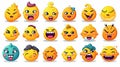 Set of emoticons with different facial expressions Royalty Free Stock Photo