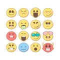 Set of emoticons, emoji isolated on white background Royalty Free Stock Photo