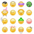 Set of Emoticons. Set of Emoji. Vector illustration on white background