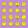 Set of emoticons, emotion, feelings, experience for icons