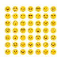 Set of emoticons. Funny cartoon faces. Avatars. Cute emoji icons