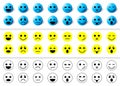 Set of emoticons icons, smile collection. Royalty Free Stock Photo