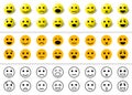 Set of emoticons icons, smile collection. Royalty Free Stock Photo