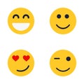 Set of Emoticons. Funny emoticons. Icons. Vector illustration. EPS 10.