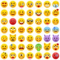 Set of Emoticons. Set of Emoji. Smile icons. Isolated vector illustration on white background