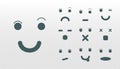 Set of emoticons Vector illustration icon. face