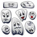 A set of emotional ghosts. Tombstones Royalty Free Stock Photo