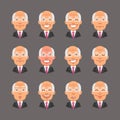 Set Emotions Old Businessman Royalty Free Stock Photo