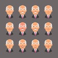 Set Emotions Old Businessman Royalty Free Stock Photo