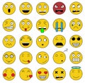 Set of emotions set of emoji icons smile yellow icon