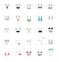 SET OF EMOTIONS SET OF EMOJI SMILE ICONS SMILE WHITE CLOUD ICON