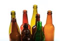 Set of empty beer bottles on  white background - Image Royalty Free Stock Photo