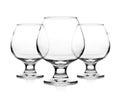 Set of empty cognac glass