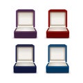 Set of Empty Colored Opened gift jewelry boxes