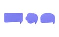 Set of empty colored text bubbles in various shapes.3d speech bubble dialogue balloon.Thought clouds of different shape.