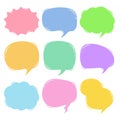 Set of empty cute colorful comic bubbles vector Royalty Free Stock Photo
