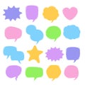 Set of empty cute colorful comic bubbles vector Royalty Free Stock Photo