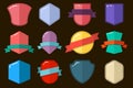 Set of empty flat style badges. Design element for emblem, sign, banner, web site decoration, flyer Royalty Free Stock Photo