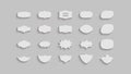 Set of empty geometrical shapes. Collection of design elements. Vector illustration for badge, label or sticker Royalty Free Stock Photo